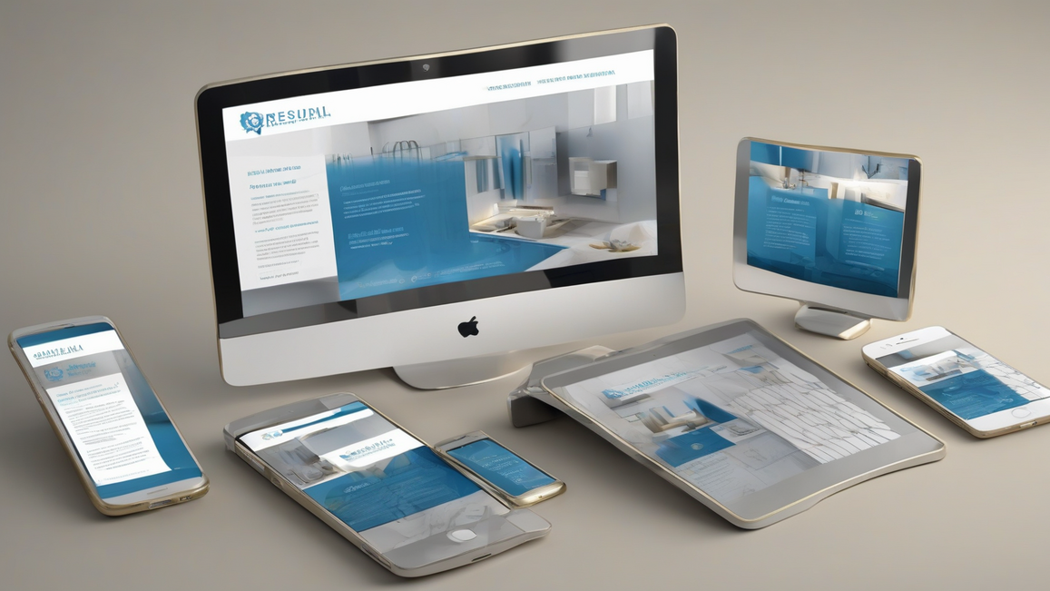 Illustrates the concept of a responsive website adapting to different devices, emphasizing user experience across platforms.